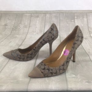 COACH 8.5 Pumps soft leather chocolate monogram